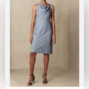 Banana Republic Cowl Neck Midi Sheath Dress